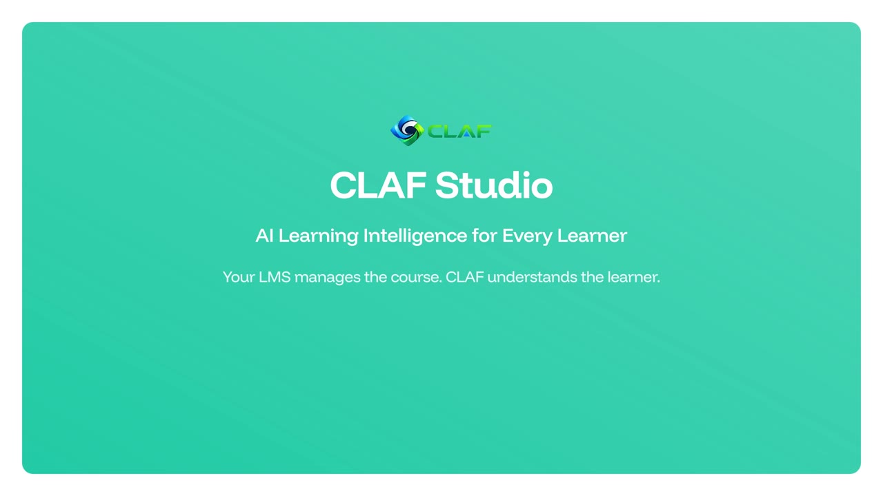 CLAF Studio product demo — AI Learning Intelligence