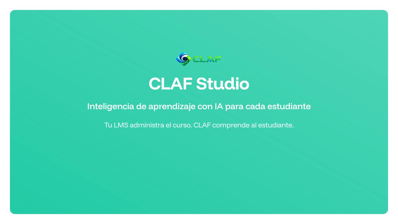 Demo del producto CLAF Studio — Inteligencia de aprendizaje con IA